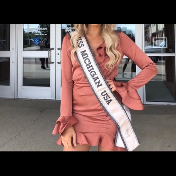 MAJORELLE Nelly Mini Dress in Terracotta Brown XS - Picture 4 of 14